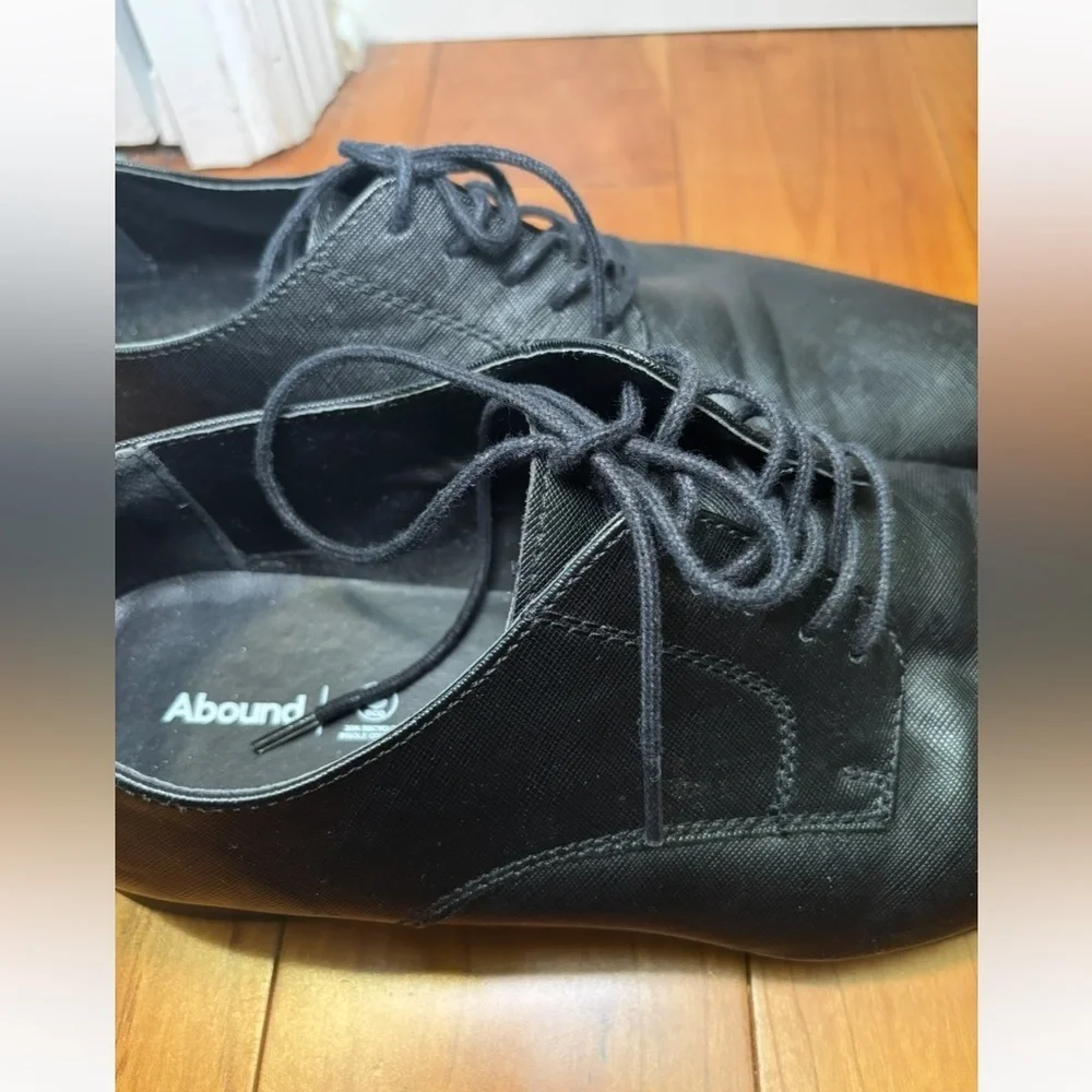 Abound Black Plain-Toe Derby Lace-Up Dress Shoes